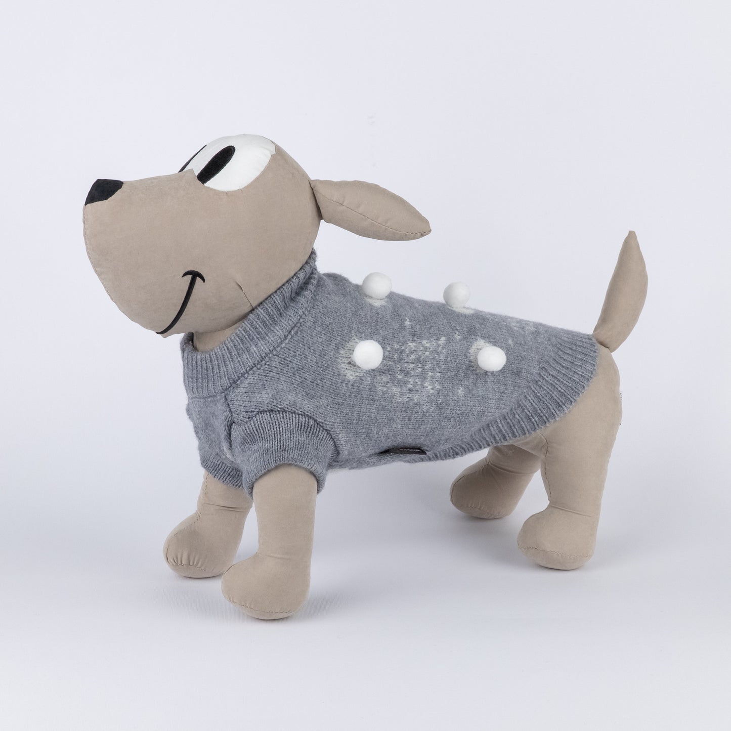 Maglioncino natalizio con alberi di natale e pompon - Grigio