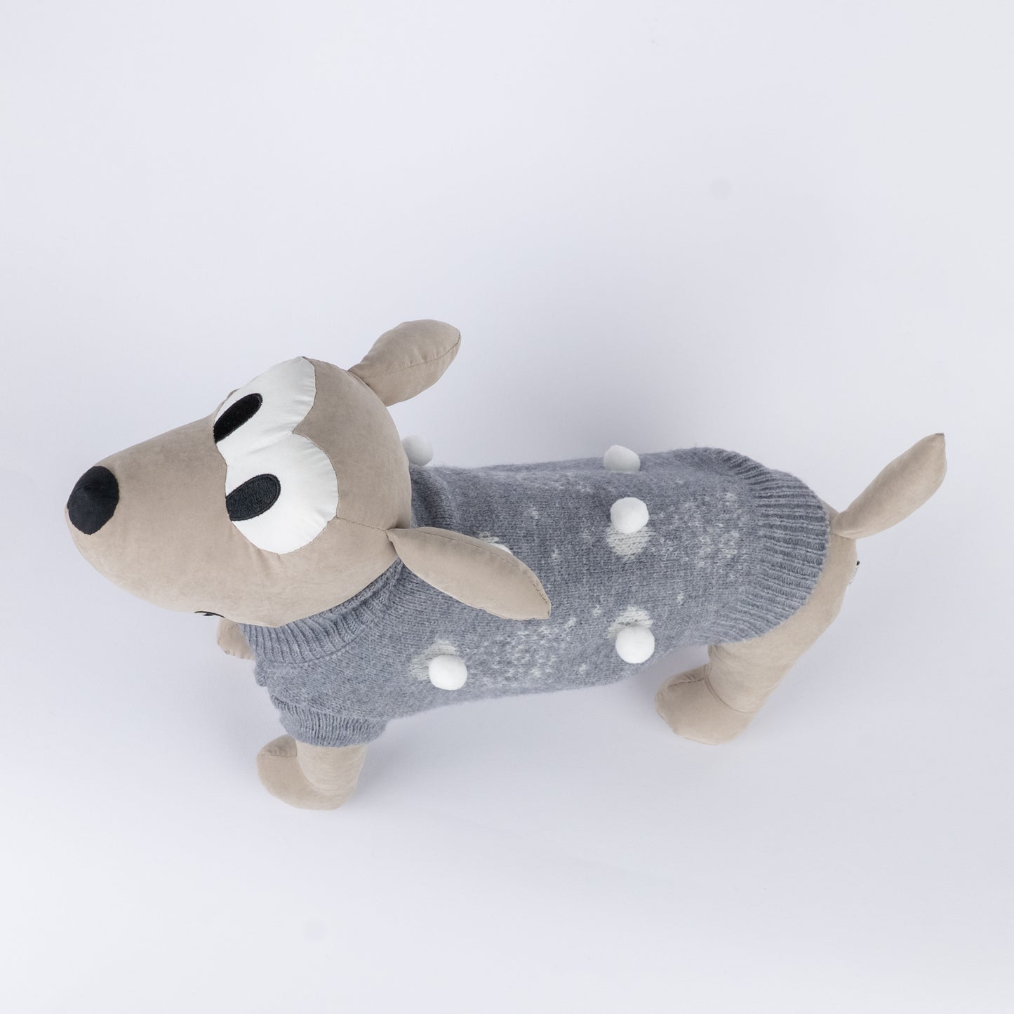 Maglioncino natalizio con alberi di natale e pompon - Grigio