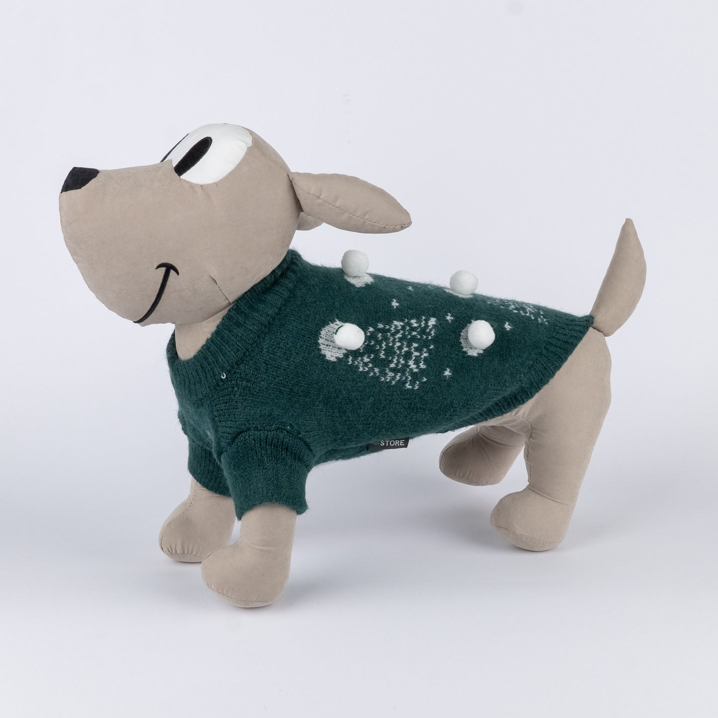 Maglioncino natalizio con alberi di natale e pompon - Verde