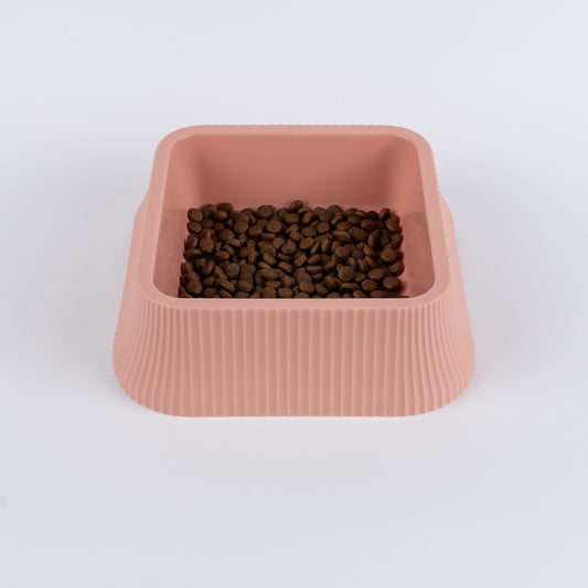 Ciotola Quadrata ideale per Cibo e Acqua - Rosa