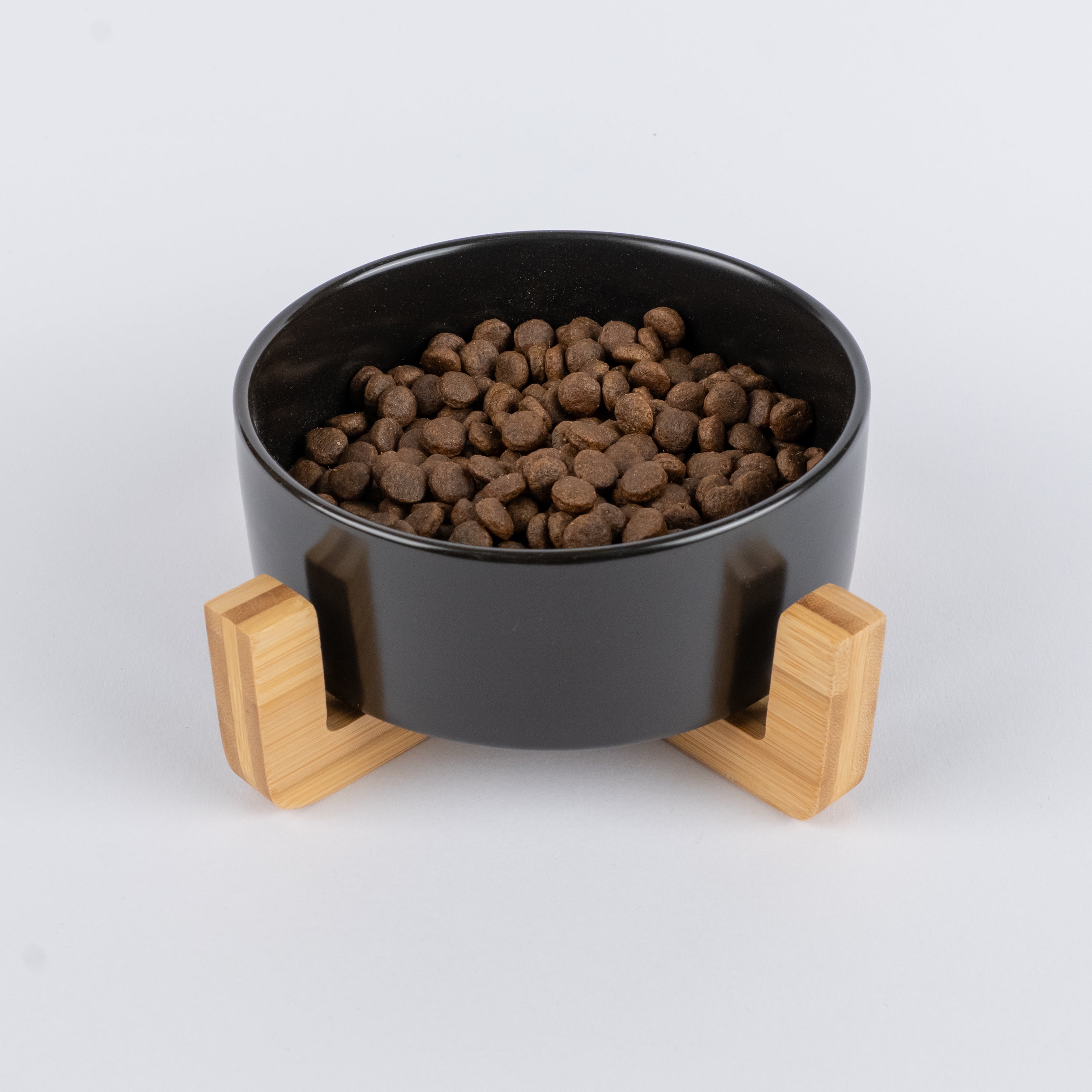 Ciotola in Ceramica con supporto in Legno - Nero