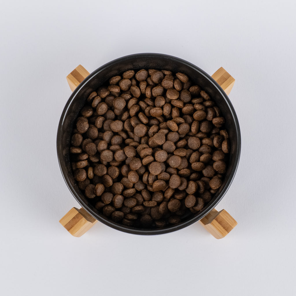 Ciotola in Ceramica con supporto in Legno - Nero