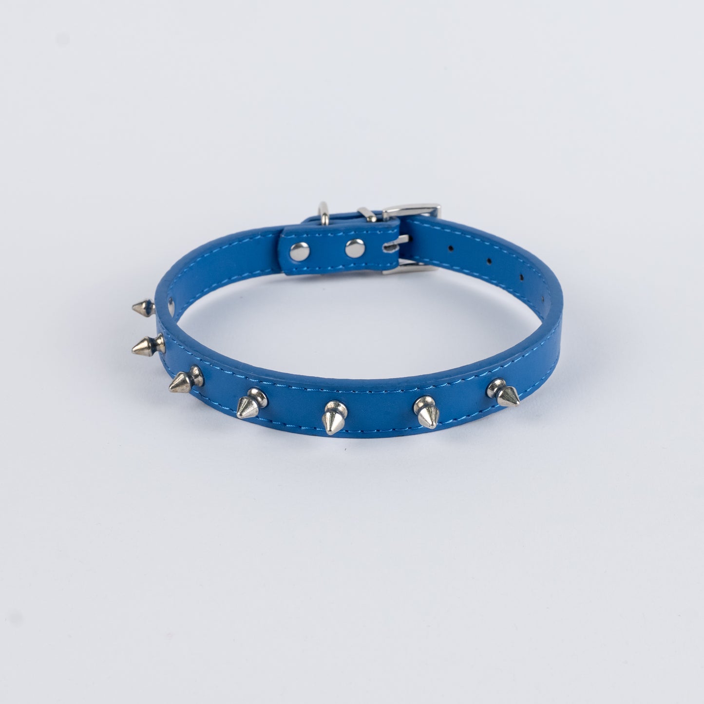 Collare per Cani in Ecopelle con Borchie - Blu