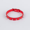 Collare per Cani in Ecopelle con Borchie - Rosso