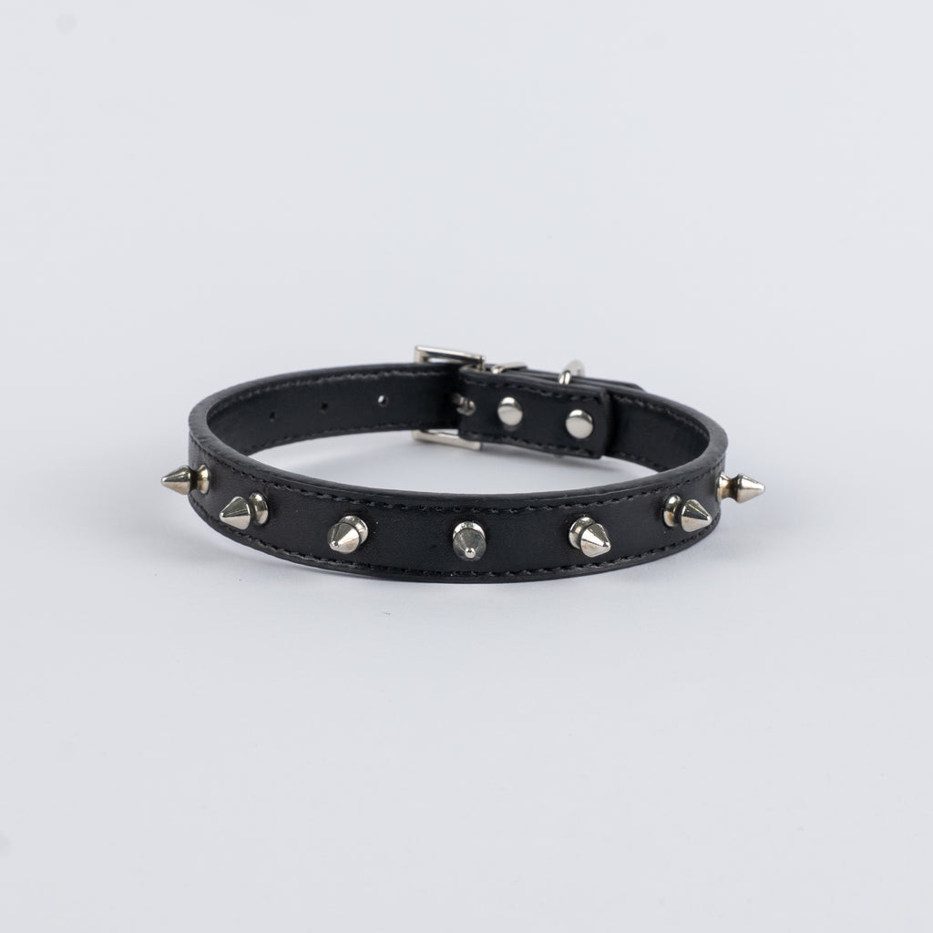 Collare per Cani in Ecopelle con Borchie - Nero