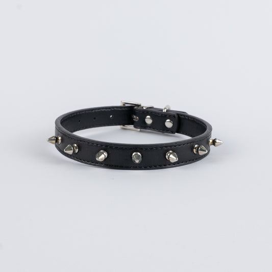 Collare per Cani in Ecopelle con Borchie - Nero