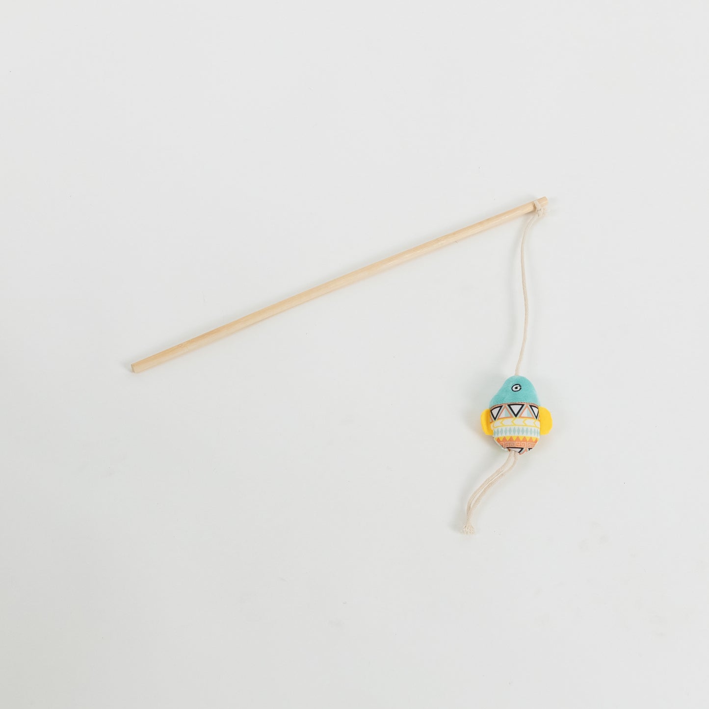 Cannetta Gioco per Gatti con Topolino Colorato - Giallo e Azzurro