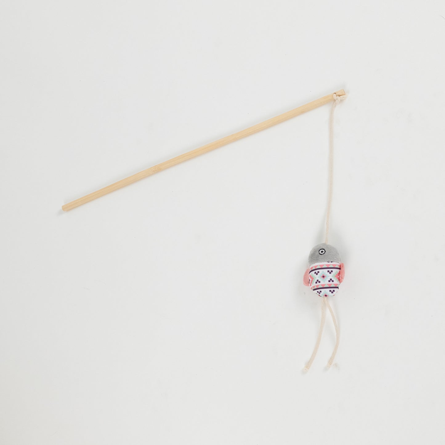 Cannetta Gioco per Gatti con Topolino Colorato - Rosa e Grigio