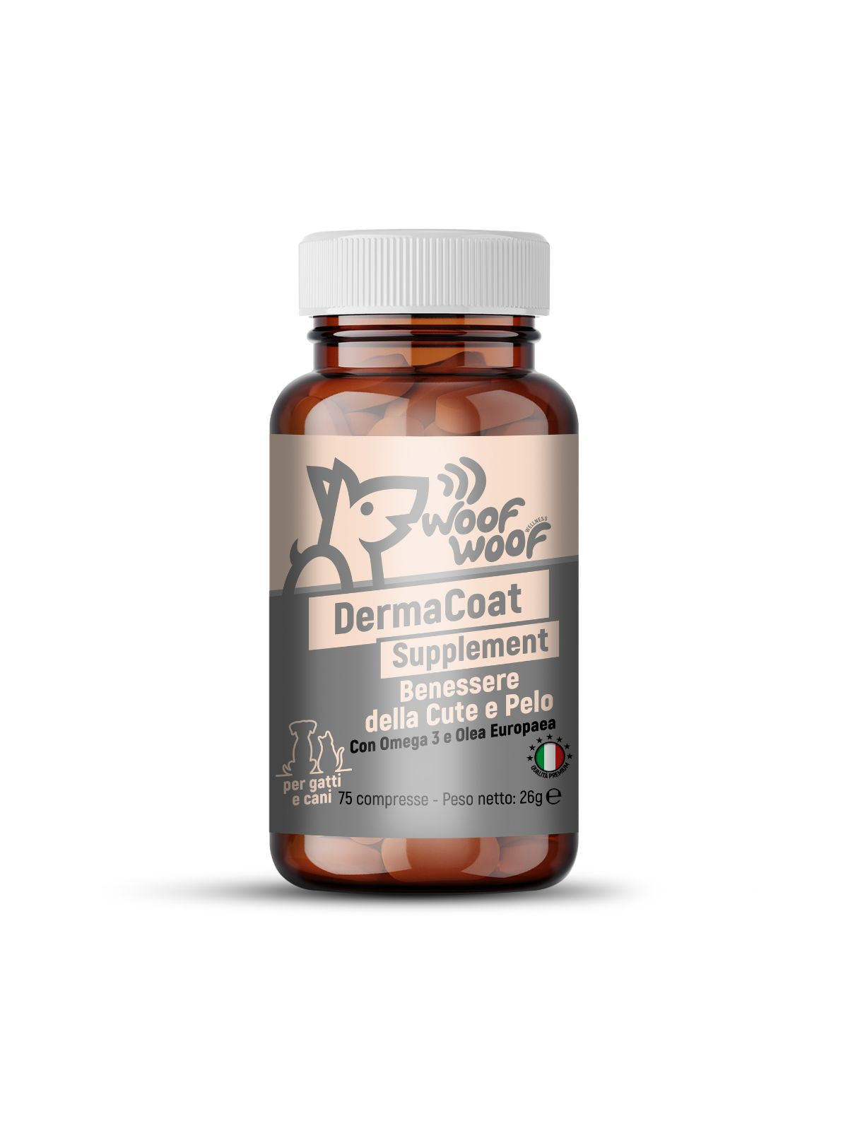 DermaCoat Supplement – Integratore Naturale per Pelle e Pelo di Cani e Gatti