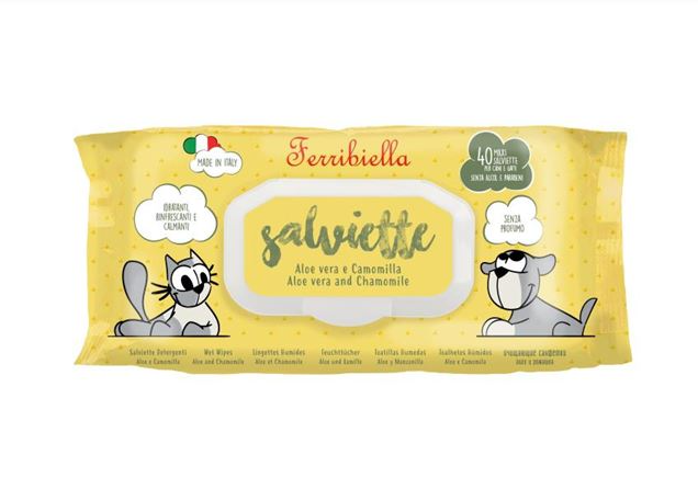 Salviette Igienizzanti per Cani e Gatti – Aloe e Camomilla