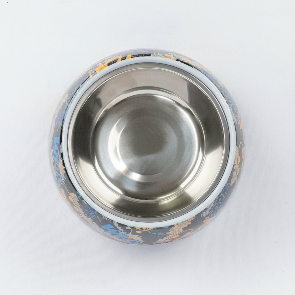 Ciotola Design Cartoon con Inserto in Acciaio Removibile