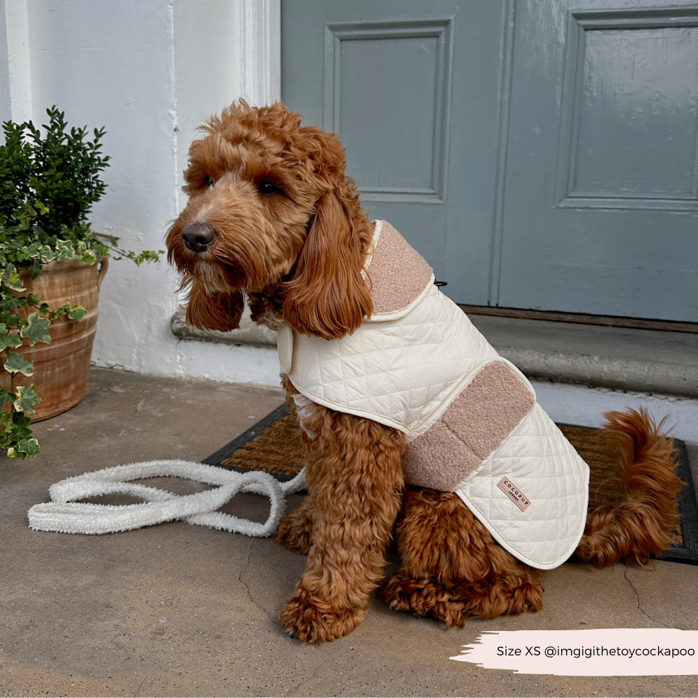 Cappotto trapuntato per cani LUXE - Creamy Chai